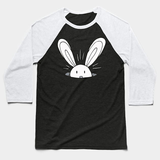 white rabbit in a hole Baseball T-Shirt by HBfunshirts